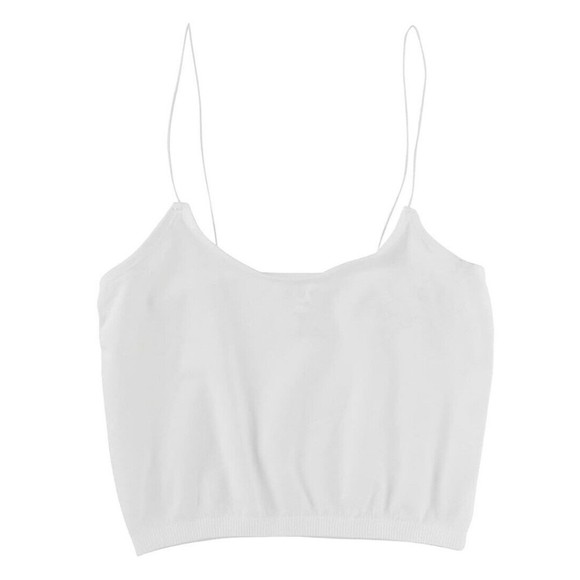 ODODOS Womens Crop Crop Tank Top L/M Seamless Rib Knit Camisole - Picture 1 of 12